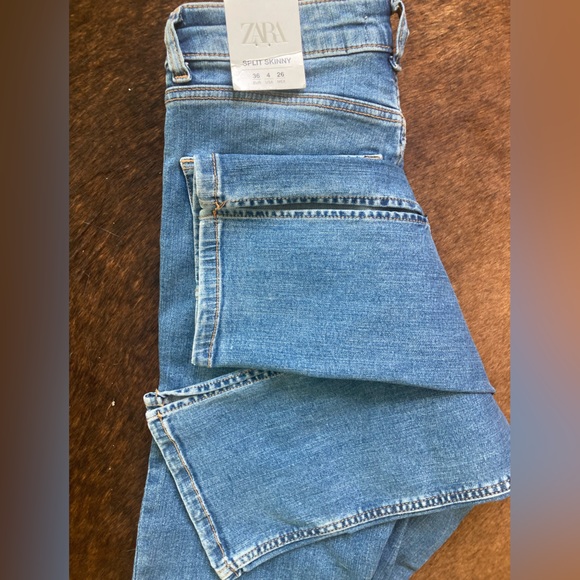 Zara Split Skinny Jeans NWT Size 4 - Picture 4 of 8